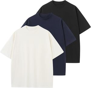 Camiseta de Manga Corta para Hombre, Talla Grande, Color Sólido, 100% Algodón, Cuello Redondo, Estilo Casual, Tejido de Punto, Ajuste Holgado, Ecológica, de Secado Rápido - Product Image 1