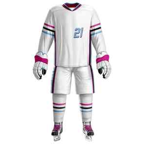 Uniforme de hockey sobre hielo con tela de doble capa reforzada en las zonas de impacto e impresión por sublimación. - Product Image 1