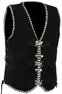 Nouvel Arrivage Gilet de Moto en Cuir, Meilleure Vente, Faible MOQ, Fermeture Métallique Noire, Gilet en Cuir Épais pour Club, Service OEM ODM - Product Image 2