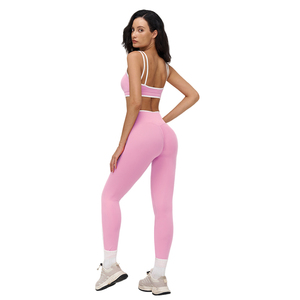 Set Yoga Rosa da Donna 2 Pezzi <span class=keywords><strong>per</strong></span> Allenamento Abbigliamento Sportivo Personalizzabile Set Yoga <span class=keywords><strong>Fitness</strong></span> - Product Image 4