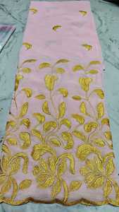 High Quality Woven Combed Cotton Voile <b>Fabric</b> Breathable Embroidery Traditional Multicolour Women's Thoub Lafaya Sudanese <b>Medium</b> - Product Image 2