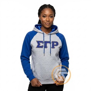 Sweat à capuche court personnalisé en molleton de coton brodé Sigma Gamma Rho, vêtement grec décontracté de haute qualité pour femmes - Product Image 1