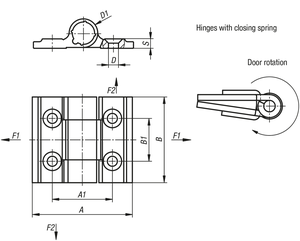 K1178 <b>Spring</b> <b>hinges</b> aluminium profile, 0.2 Nm - Product Image 6