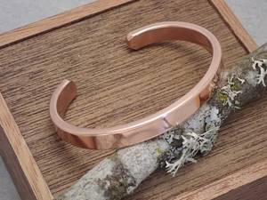 Bracelet manchette biseauté en cuivre pur fait main, en métal massif, bijou de guérison pour hommes et femmes, OEM - Product Image 3