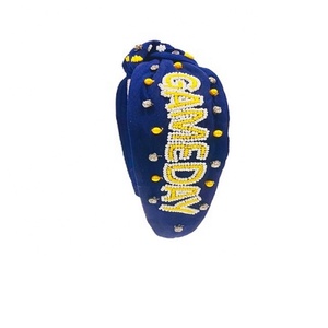 Diademas deportivas hechas a mano con cuentas para niñas, accesorios anudados para el cabello para el día del juego, colección deportiva para miembros del equipo - Product Image 6