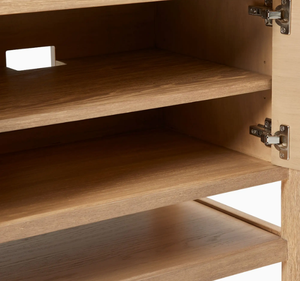 Scandinavian Solid Teak <b>TV</b> <b>Stand</b> Media Console Entertainment Center Cabinet with Drawers Sliding Doors Home Furniture - Product Image 5