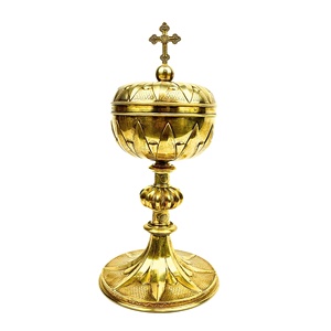 Ciborium Church Producto Color dorado Forma redonda Gran copa de vino de metal Venta caliente Producto disponible al precio más bajo - Product Image 1