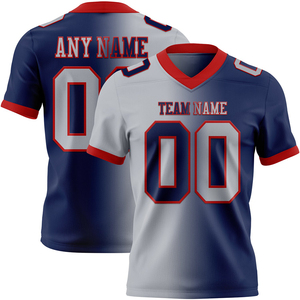 Maillot de football gris et rouge en mesh, authentique, dégradé, tendance, logo personnalisé, haute qualité, coupe oversize pour homme - Product Image 1