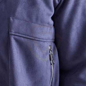 Customized Men's <b>Suede</b> Leather <b>Jacket</b> Turn Down Collar High Street Winter Vintage Look <b>Suede</b> Leather <b>Jacket</b> - Product Image 6