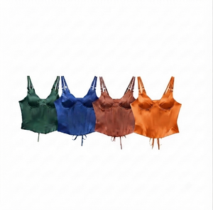DROGEN EXPORT – Nouveau Corset Court Décontracté en Satin pour Femme, Couleur Personnalisable, 100% Polyester, Col Carré en Dentelle, Séchage Rapide, Anti-rétrécissement, 180g - Product Image 1