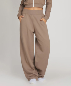 High quality camel <b>khaki</b> color <b>women's</b> <b>joggers</b> pants loose fit <b>women</b> sweatpants wide leg open <b>women</b> <b>jogger</b> pant custom <b>joggers</b> - Product Image 1