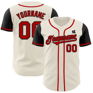 Camiseta de Béisbol Personalizada Negra y Dorada para Hombre, Uniforme de Equipo con Botones, Camisa Deportiva Transpirable de Poliéster, Nombre y Número Personalizados OEM - Product Image 2