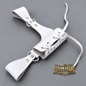 Soporte de Cinturón para Espada de Cuero Blanco Hecho a Mano, Accesorio para Disfraz Medieval - Product Image 3
