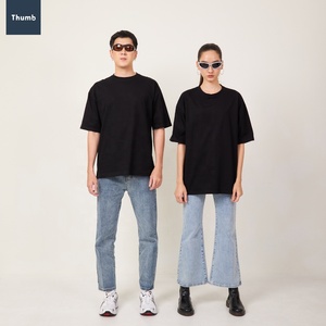 Áo Thun Kéo Sợi Tròn 100% Cotton Chất Lượng Cao Vải Nặng Có Logo Tùy Chỉnh OEM <span class=keywords><strong>M</strong></span>àu Trơn Cho Nam - Product Image 5