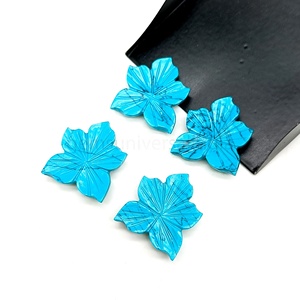 Perles de pierres précieuses sculptées en forme de fleur turquoise AAA 18x20MM Perles de pierre turquoise sculptées pour la fabrication de bijoux Fournitures en vrac - Product Image 1