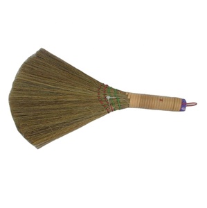 Juego de escobas de madera ecológicas hechas a mano con diseño de flor de hierba, escoba de barrido de ventana y recogedor para uso doméstico - Product Image 1