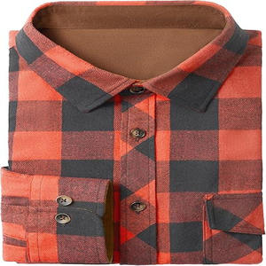 Camisa de Franela a Cuadros Buffalo de Manga Larga para Hombre al por Mayor con Bolsillo Sólido en Contraste, Puños Interiores de Pana y Forro de Pata de Gallo, Casual para el Trabajo - Product Image 5