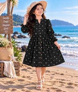 Robe de fête élégante pour filles, design unique, tenue de célébration tendance pour enfants, disponible directement en usine. - Product Image 6