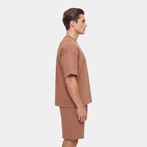 Ensembles courts surdimensionnés de haute qualité, contrastés, personnalisés, vente en gros, t-shirts pour hommes - Product Image 3