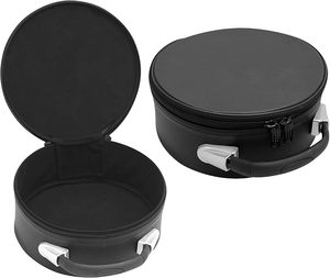 Étui noir à double compartiment pour fez, couronnes et casquettes – Étui de rangement de style maçonnique avec bandoulière et intérieur en velours - Product Image 3