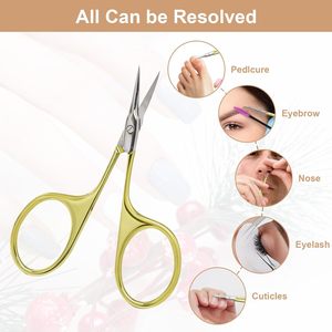 Tijeras para Cutículas Duraderas de Primera Calidad, Hojas Curvas de Acero Inoxidable Multiusos para Manicura, Arte de Uñas, Adolescentes, Cejas y Pestañas - Product Image 4