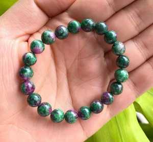 สร้อยข้อมือทับทิมธรรมชาติในโซไซต์ สร้อยข้อมือพลอยทับทิมแท้ในโซไซต์ สร้อยข้อมือคริสตัลทับทิมทำมือในโซไซต์ ทับทิมธรรมชาติ - Product Image 2