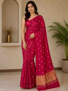 Sari royal Rajasthani Big Gulti Bandhej avec teinture artisanale traditionnelle - Product Image 1