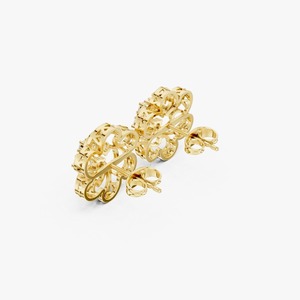 Pendientes de Flor con Diamantes Cultivados en Laboratorio de 0.49CT en Oro Amarillo de 9K, Corte Redondo, Diseño Floral, Joyería Fina Personalizada OEM, Venta al Por Mayor - Product Image 2