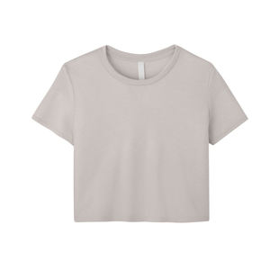 Nueva Camiseta Corta de Moda para Mujer, de Algodón y Elastano, Manga Corta, Casual, Ajustada, Lisa, al por Mayor OEM - Product Image 1