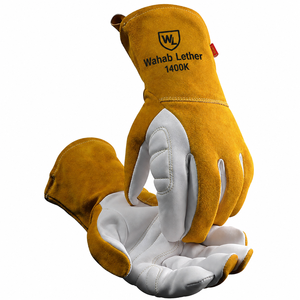 Guantes de Trabajo de Cuero Duraderos, Color Amarillo con Palma Blanca, Protección para Manos en Invierno y Exteriores, Longitud hasta la Muñeca, para Seguridad en EE. UU. y la UE - Product Image 3
