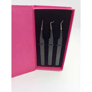 High <b>Grip</b> Smooth Tip Stainless Steel Eyelash Tweezers for Secure Lash Pickup and <b>Control</b> Customized Brand Model 748.0 - Product Image 1