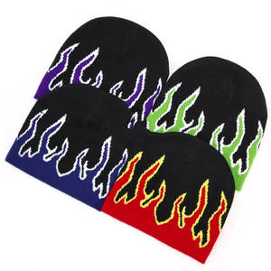 Custom Knit Cuffed Acrylic Slouchy Beanie Streetwear Private Woven Label Logo Beanies,Fisherman Skull Hats Winter Cap - Product Image 3