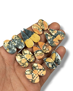 Natural Maligano Jasper Pair Gemstones Loose Bulk Supplier Cabochons Faceted Healing Crystals Wholesale Export India - Product Image 2