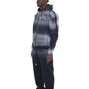 Ensemble de survêtement dégradé à capuche pour homme, avec fermeture éclair intégrale, pantalon décontracté en polyester respirant, idéal pour l'automne - Product Image 5