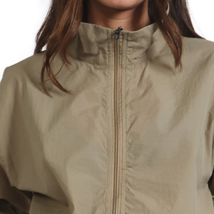 Ensemble short et coupe-vent imperméable en tissu mémoire solide imprimé, personnalisé pour femme, décontracté, en nylon uni avec fermeture éclair - Product Image 3