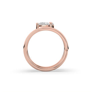 Anillo Ligero de Oro de 14K/10K con Diamante de Laboratorio de 1.25Ct, Corte Pera Brillante, Estilo Único, Anillo de Compromiso, Promesa o Boda - Product Image 3