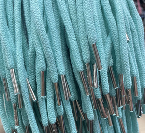 Custom Printed Shoe <b>Laces</b> Cord Lanyard Strings <b>Elastic</b> Band Custom Cotton Braid Drawstring Cord With Tips Colored Cotton - Product Image 1