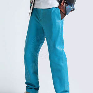 กางเกงหนังผู้ชายคุณภาพสูง สไตล์ลำลอง สีพื้น ขายดี กางเกงหนังผู้ชายแนวสตรีทแวร์ - Product Image 4