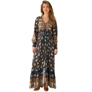 Vestido largo con cuello en V para mujer, ropa informal de moda - Product Image 5