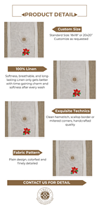 Serviette de cocktail sophistiquée avec broderie fine, durable pour une utilisation répétée, idéale pour les dîners et les fêtes élégantes. - Product Image 2
