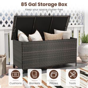 Contenitore di Stoccaggio da 85 Galloni per Interni ed Esterni con Rivestimento Impermeabile e Ruote Universali, Prodotto Versatile per Casa e Ufficio - Product Image 6