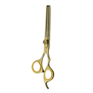 Hair Thinning <b>Shears</b> 6.5 Inch Gold Plasma Coating Stainless Steel Barber Texturizing Scissors Professional Salon Grooming <b>Tool</b> - Product Image 3
