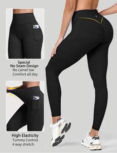 Leggings de sport taille haute pour femmes avec poches, respirants et extensibles, pour le yoga, la gym et l'entraînement – Fournisseur en gros - Product Image 4