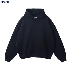 Sweat-shirts épais en coton de haute qualité, unis, lourds, surdimensionnés, personnalisables, sans cordon, grandes tailles, pour hommes, sans cordon, unisexe - Product Image 6