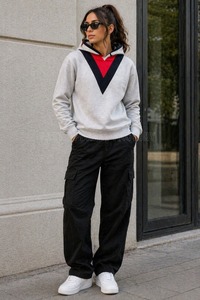 Sweat à capuche personnalisé avec logo et style, bande réfléchissante noire, nouvelle arrivée, qualité supérieure, service OEM - Product Image 4