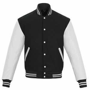Wholesale Blank <b>Varsity</b> <b>Jacket</b> Custom Embroidery Patch Letterman <b>Jacket</b> <b>Men</b> Streetwear Wool <b>Bomber</b> Baseball with Contrast Sleeve - Product Image 2