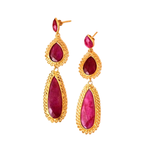 Natural <b>Red</b> Jade Faceted Gemstone Dangle <b>Earrings</b> Bright Faceted Birthstone Jewelry For Women Handmade Wholesale Fashion Jewelry - Product Image 5