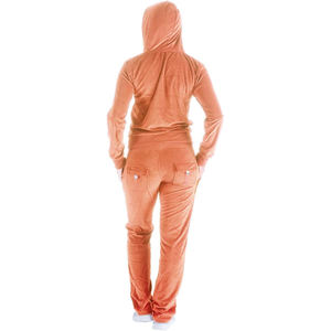 Ensemble de survêtement pour femme en coton et polyester, pantalon à revers élastiques, veste zippée intégrale, poches latérales, ensemble de sport - Product Image 3