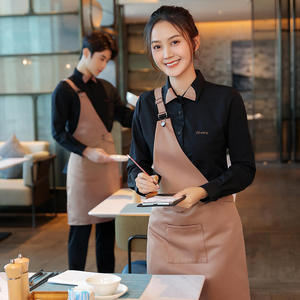 Camisas de Uniforme de Manga Larga para Personal de Restaurante, Hotel, Cafetería, Bar de Té con Leche, Barista, Ropa de Trabajo para Catering, Venta al Por Mayor de Fábrica OEM - Product Image 2