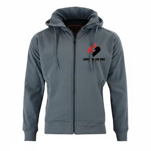 Sweat à capuche zippé décontracté pour homme, logo personnalisé, molleton de coton, vêtements de sport confortables, fournisseur OEM en gros - Product Image 1